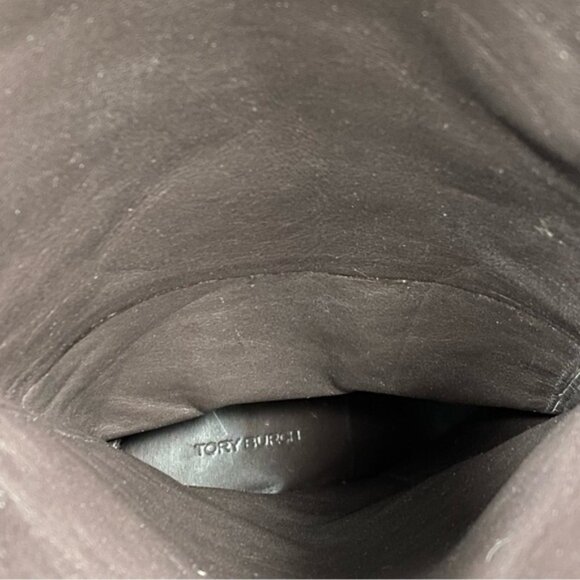 Tory Burch Dark Brown Leather Heeled Tall Boot 6M - Picture 14 of 16